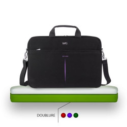 Sacoche Ordinateur Portable We Luxury Noir doublure violet 17,3" max