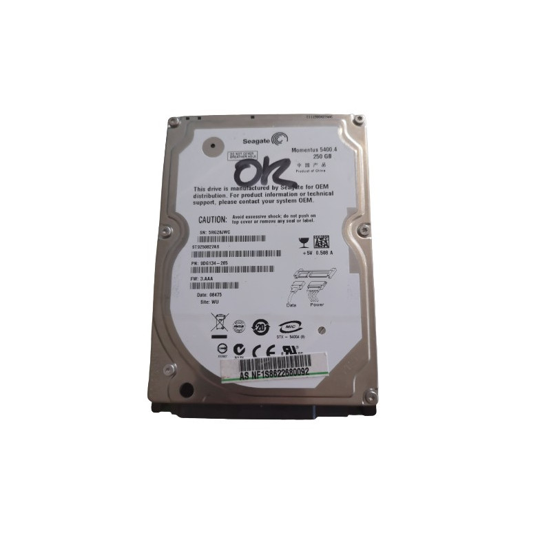 OCCASION - Disque Dur Seagate ST925082AS 250GB 2.5"