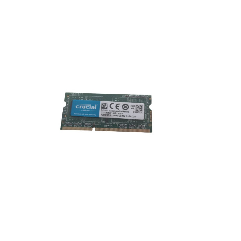 OCCASION- Ram Crucial 4GB DDR3L-1600 SODIMM 1.35V CL11 CT51264BF160BJ.M8FP "