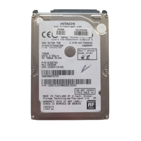 Disque Dur / HDD - Hitachi - HTB-TS5SAD750 - 750 Gb - SATA 2 - 2.5'