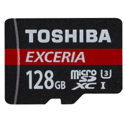 Carte mémoire Micro Secure Digital (micro SD) Toshiba Exceria M302 128 Go SDXC UHS-I Class 10 avec adaptateur
