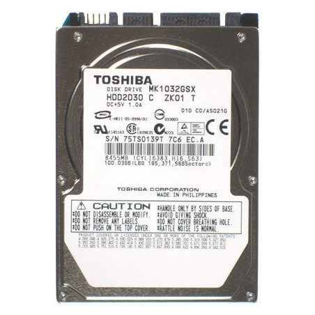 OCCASION - Toshiba MK1032GSX 2.5" 100GB 5400rpm