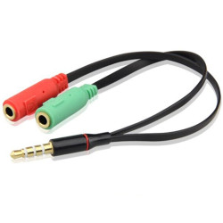 Câble Adaptateur Audio 3,5mm Mâle Vers Double Sorties Jack 3,5mm Femelle Répartiteur Audio