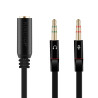 Câble Audio 3.5mm Câble Adaptateur Jack Stéréo Audio Mâle vers Femelle (Noir)