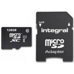 Carte mémoire Micro SD Integral UltimaPro A1 Spécial Tablettes Smartphones 128 Go + adaptateur SD