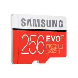 Carte mémoire Micro Secure Digital (micro SD) Samsung 256 Go EVO SDXC Class10 + adaptateur