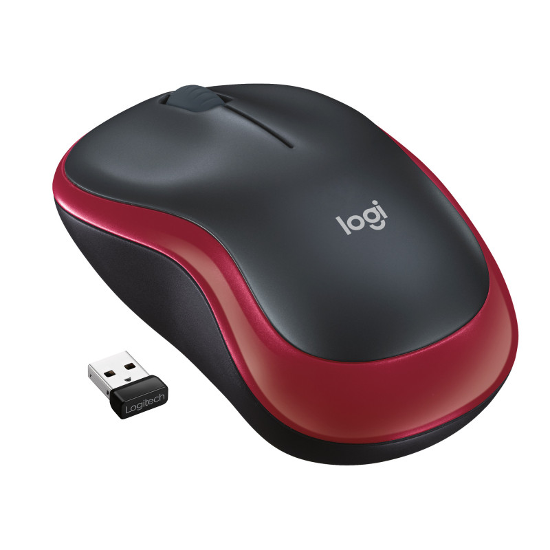 Souris sans fil Logitech Cordless Laser M185 (Rouge)