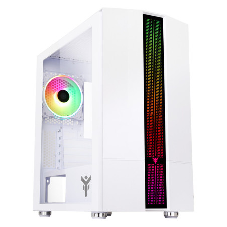 Boitier Mini Tour Micro ATX iTek Liflig 41 RGB avec panneau vitré (Blanc)