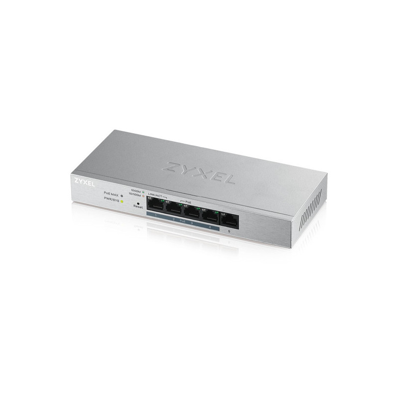 Switch réseau ethernet Gigabit Zyxel GS1200-HP v2 - 5 ports dont 4x PoE