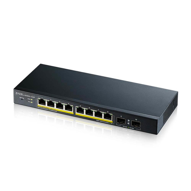 Switch réseau ethernet Gigabit Zyxel GS1900-HP - 10 ports dont 8x PoE