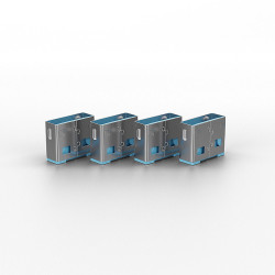 Lot de 10 Cadenas pour port USB Lindy (Gris Bleu)