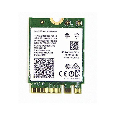 Carte Réseau M.2 Type 2230 WIFI Intel Dual Band Wireless-AC 8265 (900N + BT 4.0)