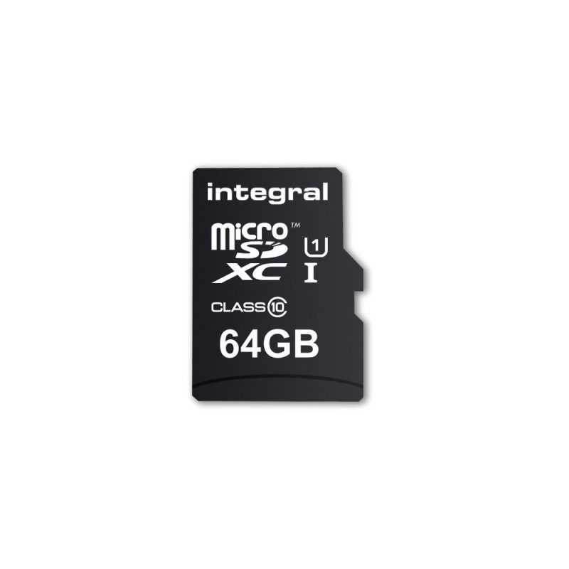 Carte mémoire Micro SD Integral UltimaPro 64 Go Class 10 + adaptateur SD (90Mo s)