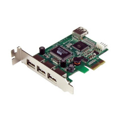 Carte PCI-Express Startech USB 2.0 - 3 ports externes + 1 port interne