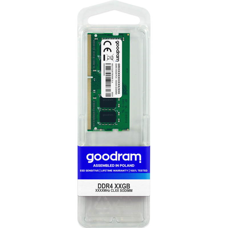 Barrette mémoire SODIMM DDR4 16Go Goodram PC4-19200 (2400 Mhz) (Vert)