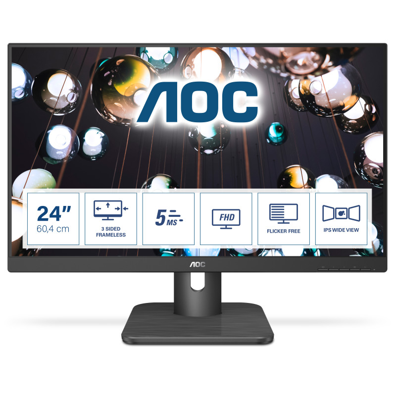 Ecran LED 24" AOC 24E1Q Full HD (Noir)