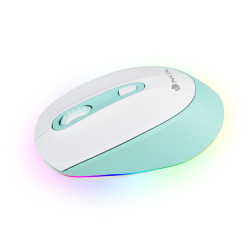 Souris sans fil rechargeable NGS Led SmogMint-RB Multimode (2.4Ghz+Bluetooth) (Blanc Vert)