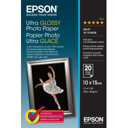 Papier Photo Epson Ultra glacé 300g m² - 20 feuilles 10x15 cm