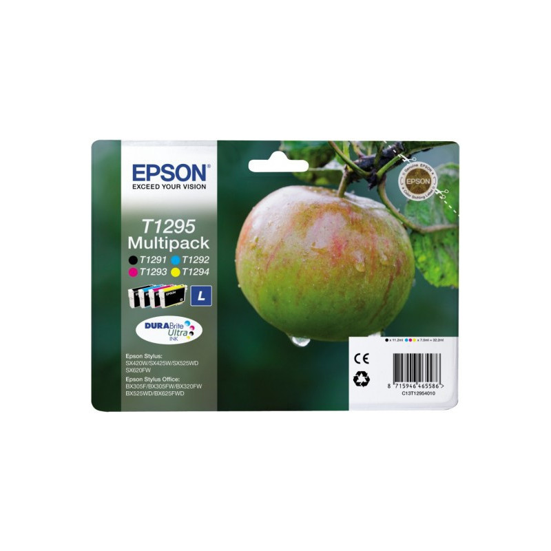 Pack 4 cartouches d'encre Epson Pomme T1295