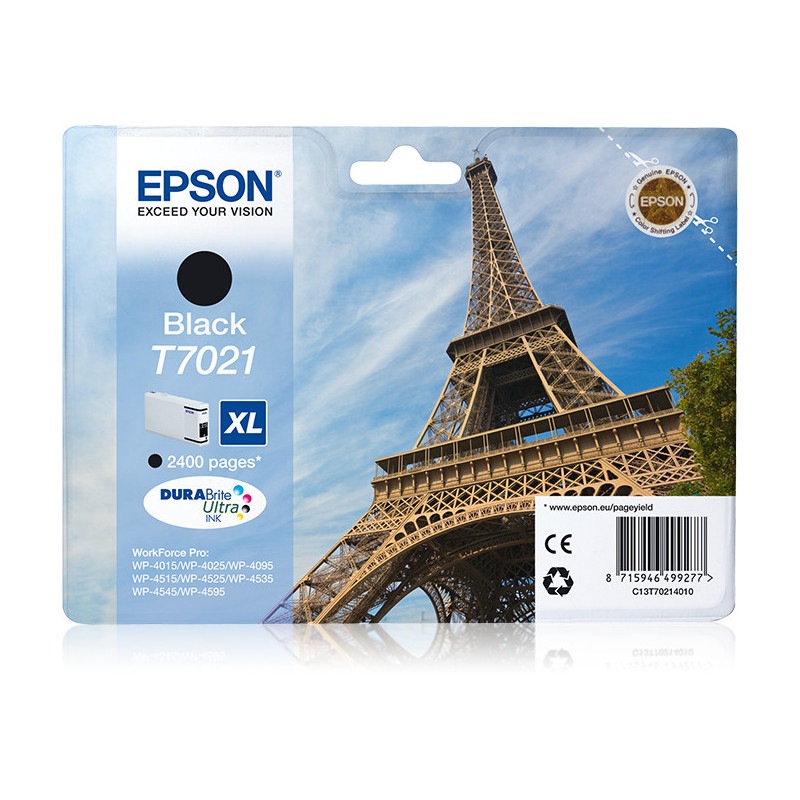 Cartouche d'encre Epson Tour Eiffel T7021 XL (Noir)