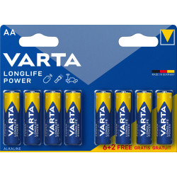 Pack de 8 piles Alcaline Varta type AA 1,5V (LR6)