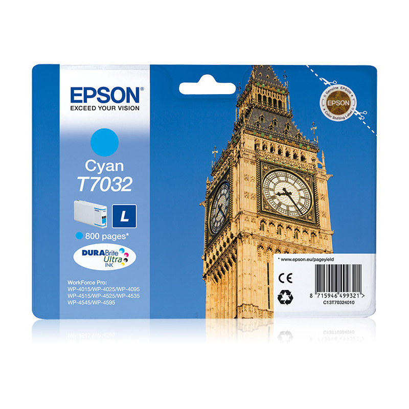 Cartouche d'encre Epson Big Ben T7032 (Cyan)