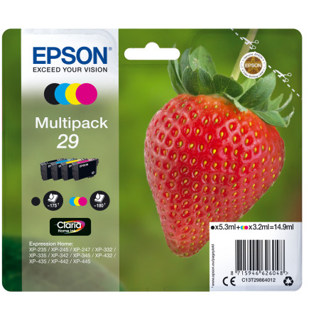 Pack 4 cartouches d'encre Epson Fraise 29 T2986