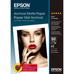 Papier Mat Epson Archival 192g m² - 50 feuilles A3 (29,7 x 42 cm)