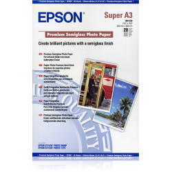 Papier Photo Epson Premium semi-glacé 251g m² - 20 feuilles Super A3