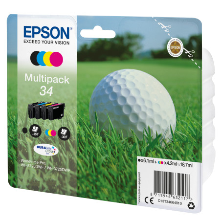 Pack 4 cartouches d'encre Epson Balle de Golf 34 Standard