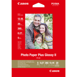 Papier Photo Canon Plus Glossy II - 265g m² - 20 feuilles 13x18 cm