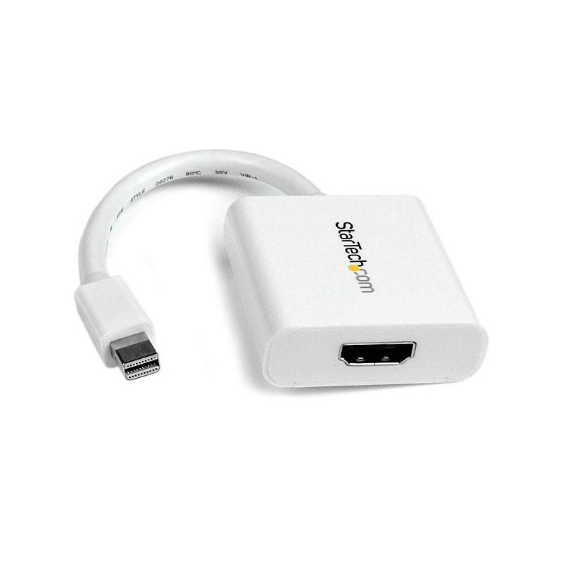 Câble adaptateur Startech Mini DisplayPort mâle 1.1 vers HDMI femelle (Type A) 12cm (Blanc)
