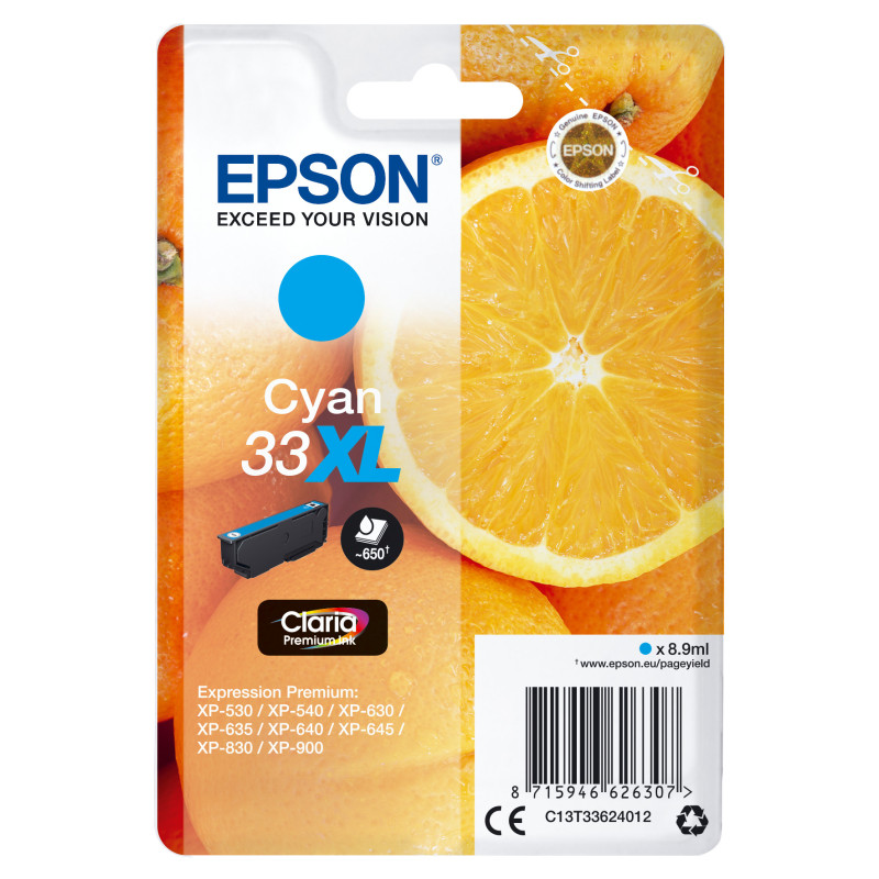 Cartouche d'encre Epson Orange T33 XL (Cyan)