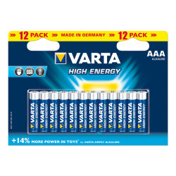 Pack de 12 piles Alcaline VARTA type AAA 1,5V (R03)