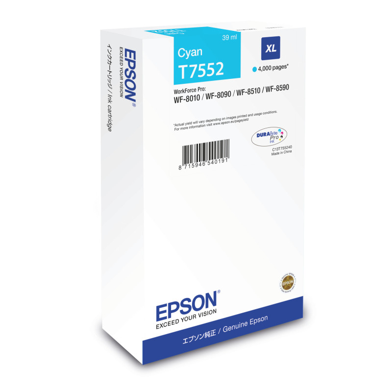 Cartouche d'encre Epson T7552 XL (Cyan)