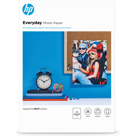 Papier photo HP Everyday Glossy - 25 feuilles A4