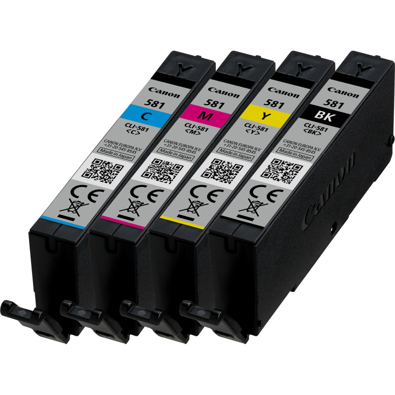 Pack 4 cartouches d'encre Canon CLI-581 (Couleurs + Noir)