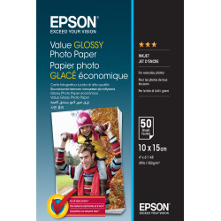 Papier Photo EPSON glacé économique - 50 feuilles 10x15 cm