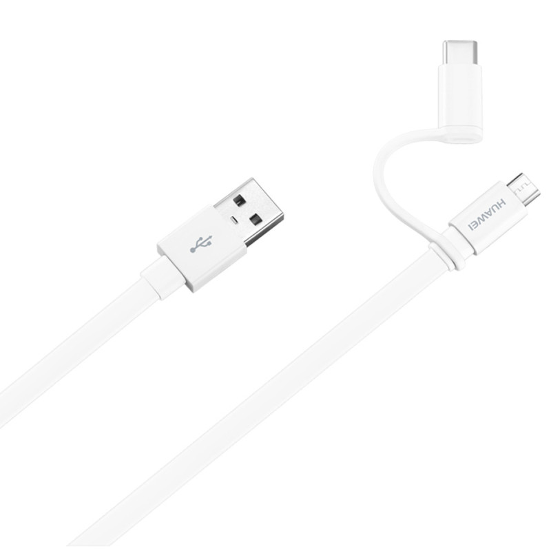 Cable USB vers micro USB Huawei 1,5m (avec adaptateur Type C)