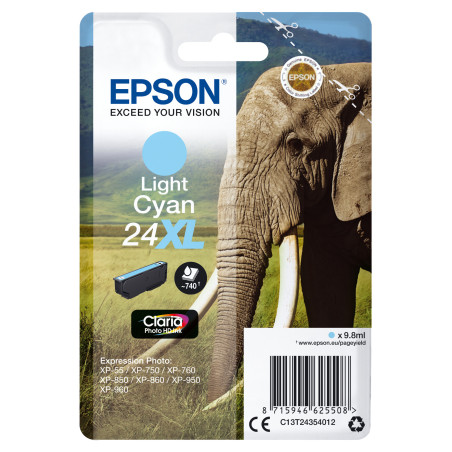 Cartouche d'encre Epson Elephant 24 XL (Cyan clair)