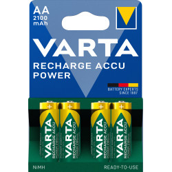 Pack blister de 4 piles rechargeables Varta type AA 1,2V - 2100mAh (LR06)