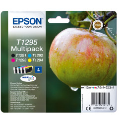 Pack 4 cartouches d'encre Epson Pomme T1295 (Noir + Couleurs)