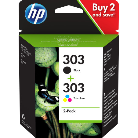 Pack 2 Cartouches d'encre HP 303 (Noir + Couleurs)