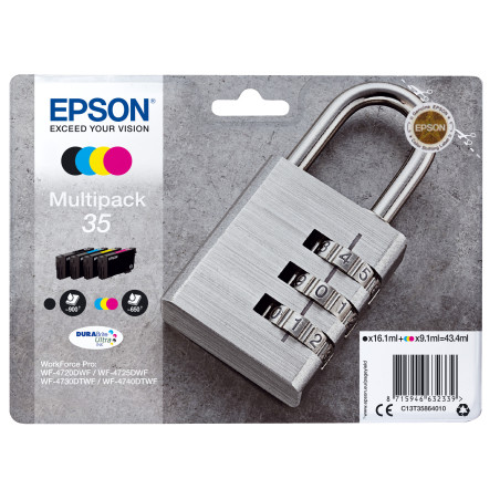 Pack 4 cartouches d'encre Epson Cadenas 35 Standard (Noir + Couleurs)