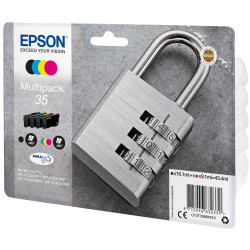 Pack 4 cartouches d'encre Epson Cadenas 35 Standard (Noir + Couleurs)