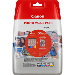 Pack 4 cartouches d'encre Canon CLI-571XL (3 Couleurs + Noir)