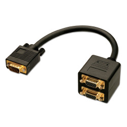 Cable Lindy VGA Male vers 2 x VGA femelle (Y - doubleur VGA)