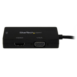 Câble adaptateur Startech Mini DisplayPort mâle 1.2 vers HDMI femelle (Type A), VGA et DVI 15cm (Noir)