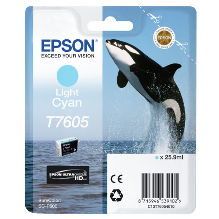 Cartouche d'encre Epson Orques T7605 (Cyan Light)