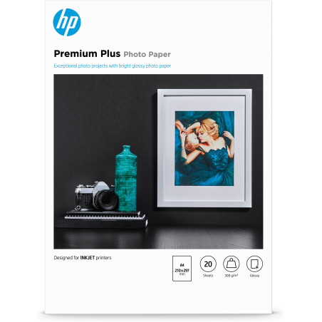 Papier photo HP Premium Plus Brillant - 20 feuilles A4